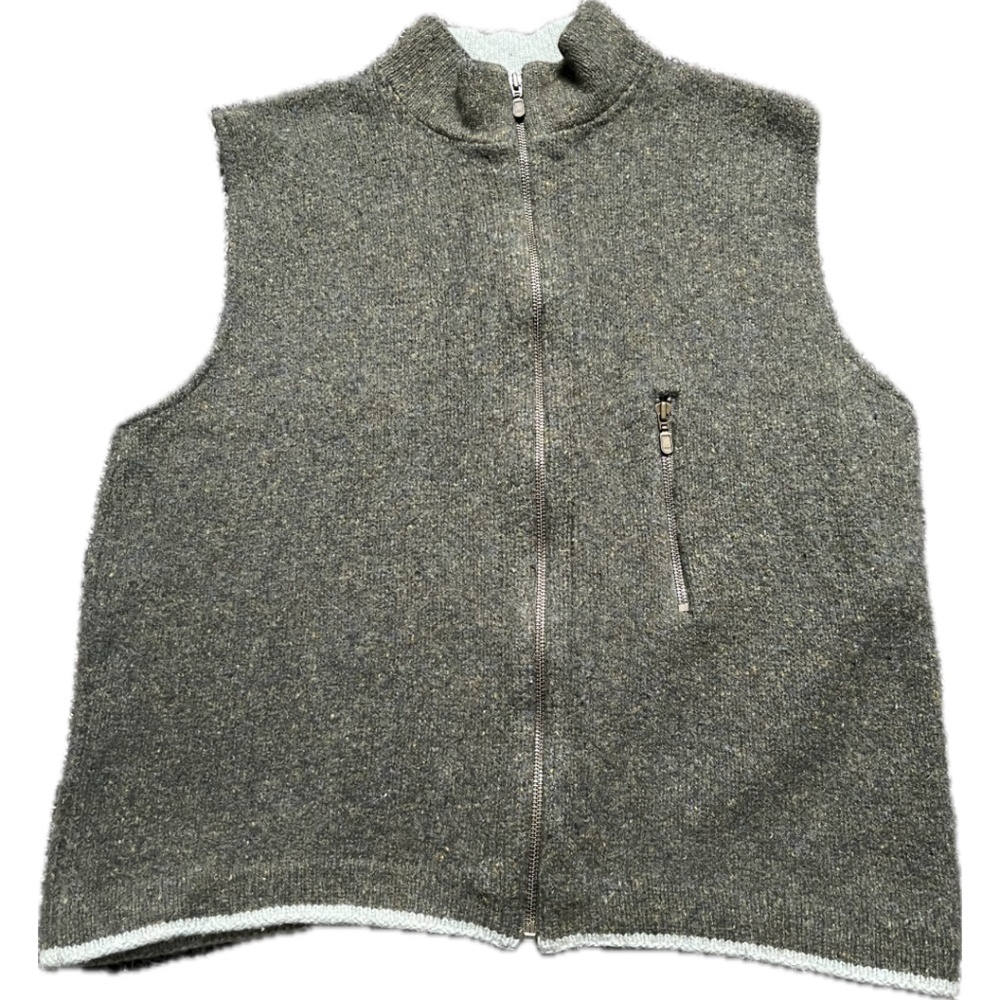 EUC Vintage Lands End Wool Vest Men's Large Like New Condition